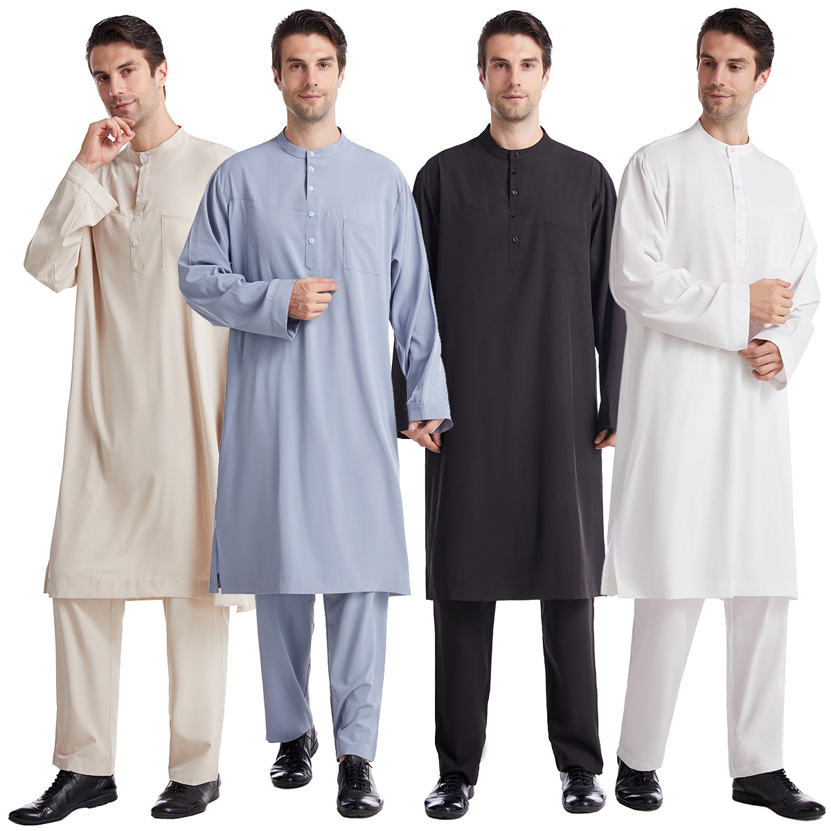 Arabic Formal Wear Men - Moslim mannen Jubba Thobe 2-delige set