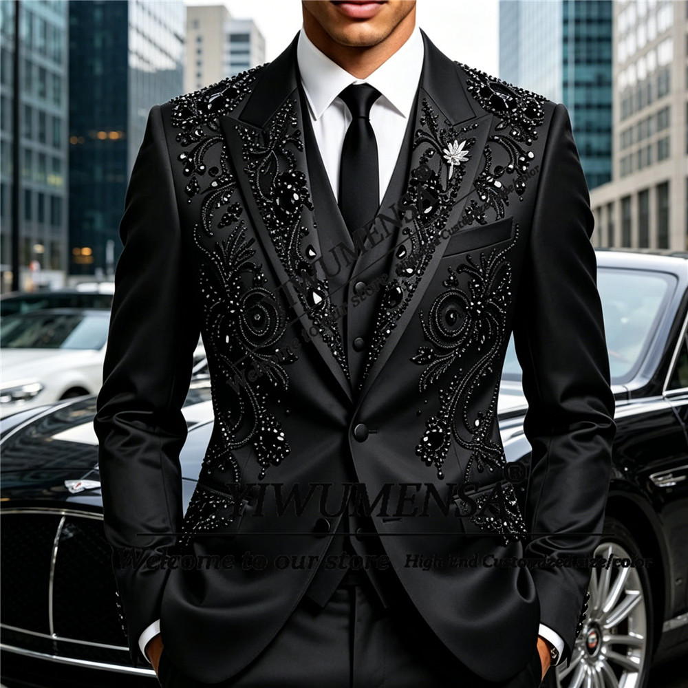 Men'S Formal Wear Attire - Luxe Bruiloft Pakken Voor Mannen Zwarte