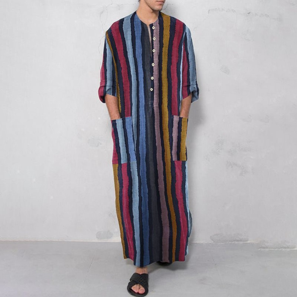 2026 Nieuwe gestreepte geprint - Arabic Formal Wear Men recensie en prijs