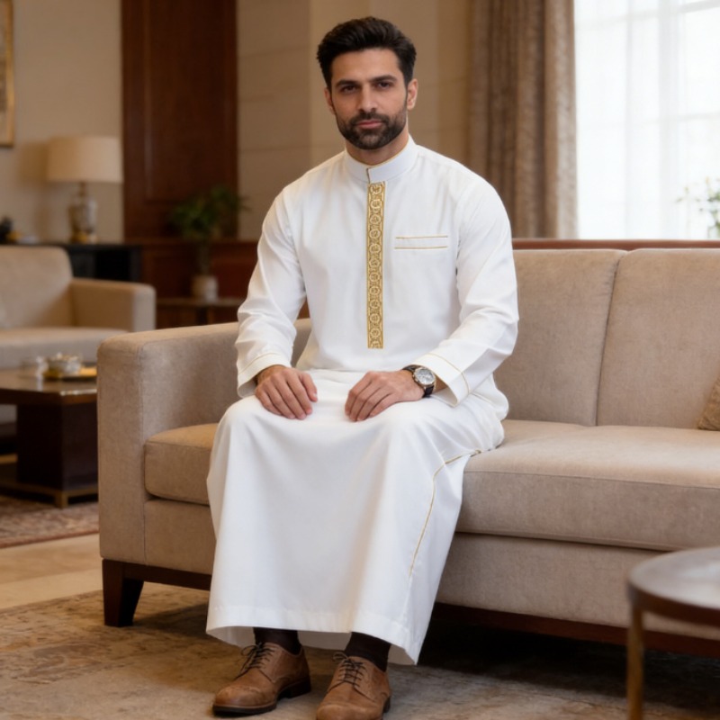 Arabische mannen thobe, gebord - Arabic Formal Wear Men recensie en prijs