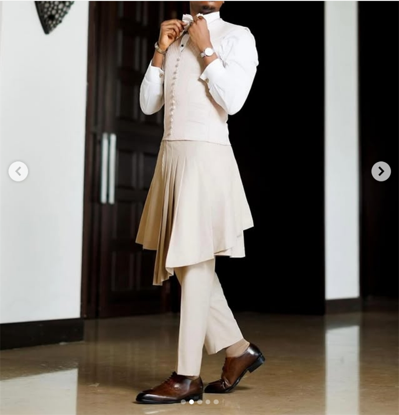 Beige Mannen Pak Set 2-delige  - Arabic Formal Wear Men recensie en prijs